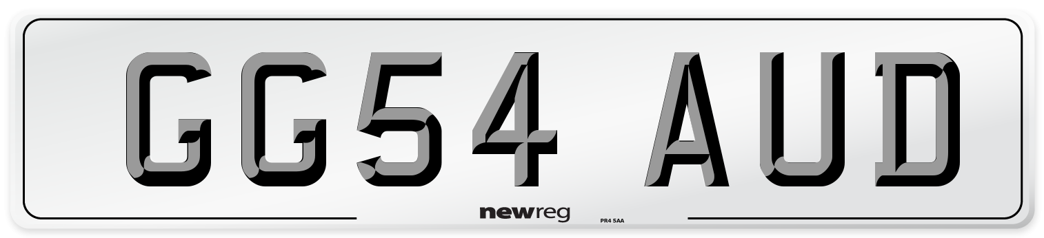 GG54 AUD Number Plate from New Reg